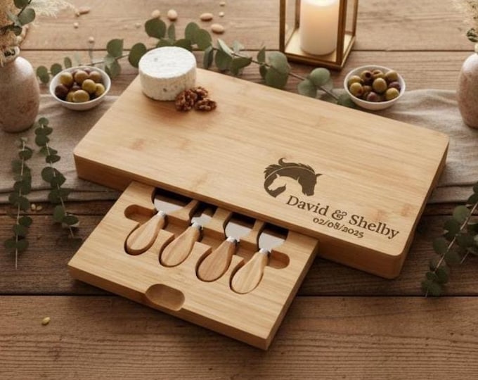 Personalized Charcuterie Board – Horse Lovers: Custom Engraved  Cheese Board, Housewarming, Kitchen Decor, Family Farm, Ranch, Couple Gift
