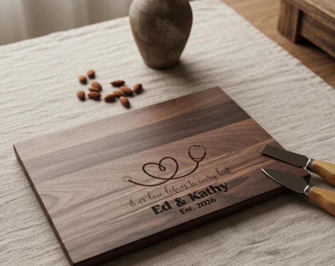 Personalized Charcuterie Board – Doctor Couple, Custom Cutting Board: Nurses, Housewarming, Engagement, Anniversary, Christmas, Hosting Gift