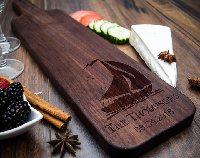 Baguette wood cutting board, Personalized cheese board, wedding gift, housewarming gifts, wedding gifts, Christmas gifts