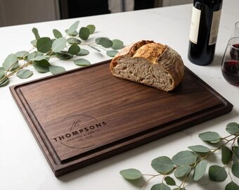 Personalized Wooden Cutting Board for Couples, Custom Engraved Charcuterie Tray, Housewarming Gift