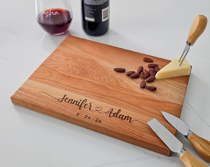 Personalized Walnut Cutting Board with Juice Groove, laser-engraved cutting board, Wedding gifts,  Christmas gifts, Custom Engraved Gift