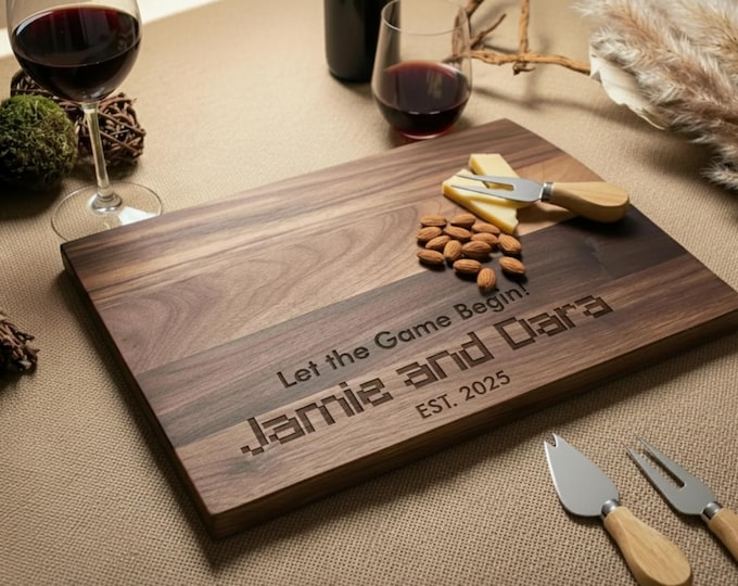 Personalized cutting board, Minecraft: Custom Engraved Charcuterie Board, Gamer Gifts, Couples Gifts, Housewarming Gift, Hosting Gift