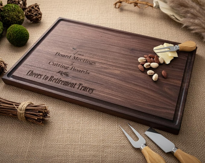 Personalized cutting board – Retirement Gift: Customized Charcuterie Board, Coworker Gift, Boss Leaving Gift, Retirement Party Gift