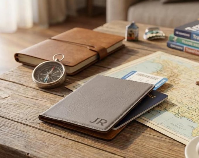 Personalized Monogram Passport Holder | Custom Engraved Travel Wallet & Groomsmen Gift for Him