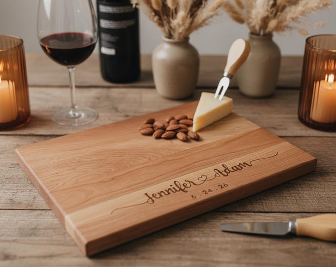 Personalized Walnut Cutting Board with Juice Groove, laser-engraved cutting board, Wedding gifts,  Christmas gifts, Custom Engraved Gift