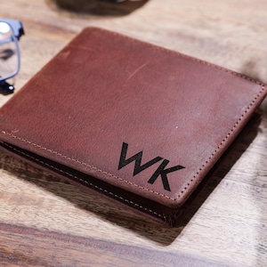 Personalized Leather Wallet, Father's Day Gift, Customized Genuine Leather Wallet For Men, Birthday, Graduation, Valentine's, Husband gift