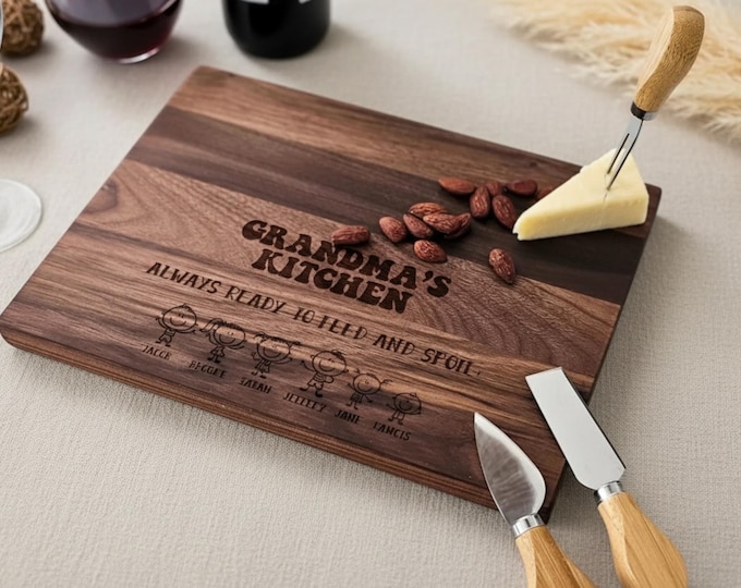 Personalized Cutting Board – Grandma Gift: Custom Engraved Charcuterie Board, Gift for Mom, Kitchen Gift, Mothers Day Gift, Birthday Gifts