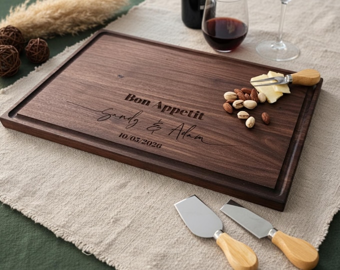 Personalized Cutting Board, Couples Gift: Custom Charcuterie Board, Foodie Couple, Chef Gift, Housewarming Gift, Wedding Gift, Hosting Gift