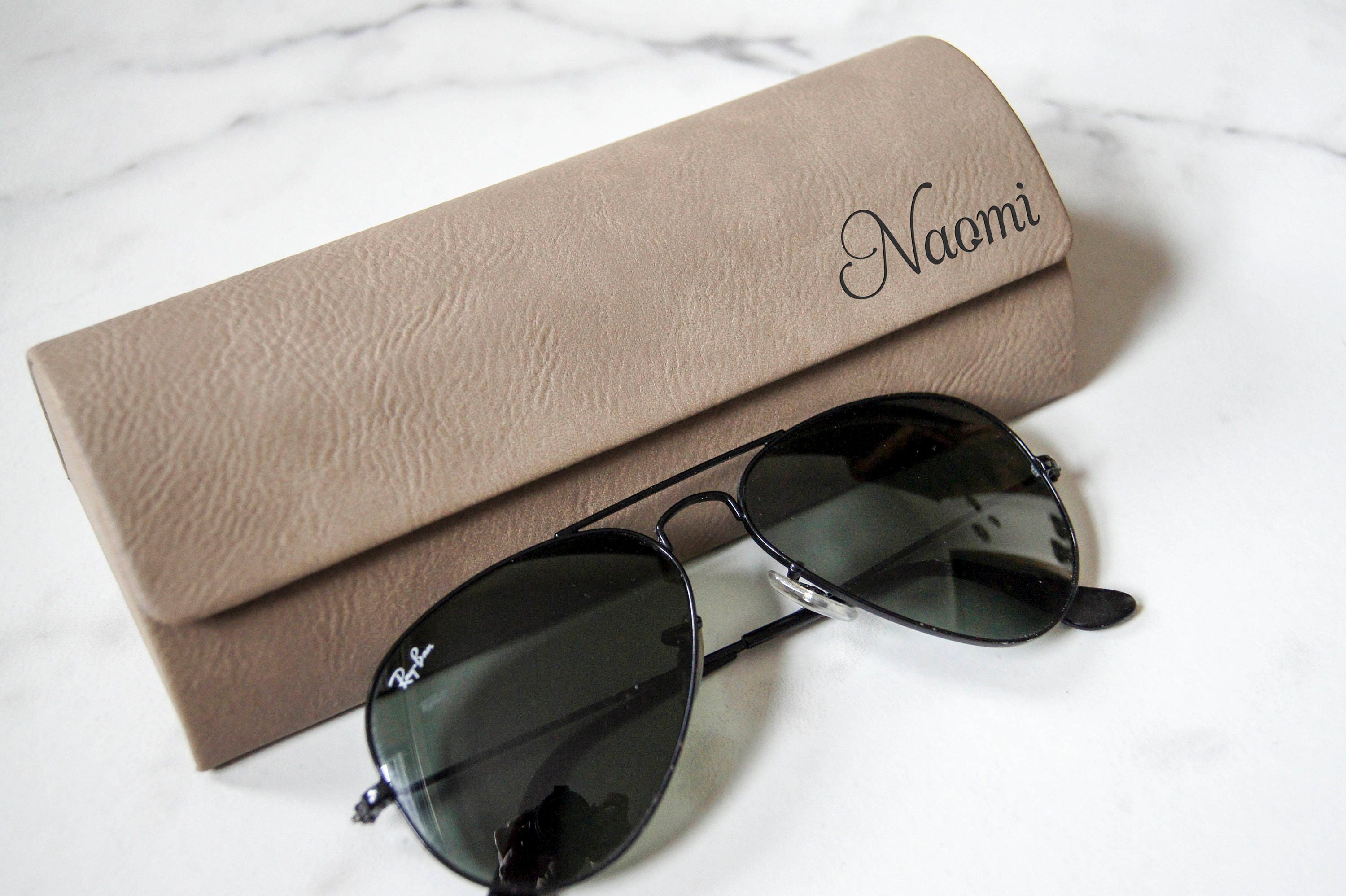 Personalized sunglasses case, customized eyeglass case, laser engraved