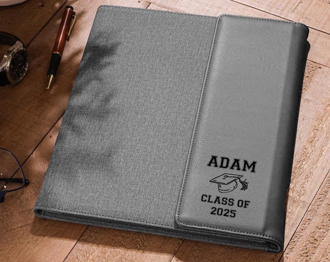 Personalized Leatherette Canvas Portfolios, Personalized notepad, Custom portfolio, Graduation Gifts, Boss gifts, Business Gift