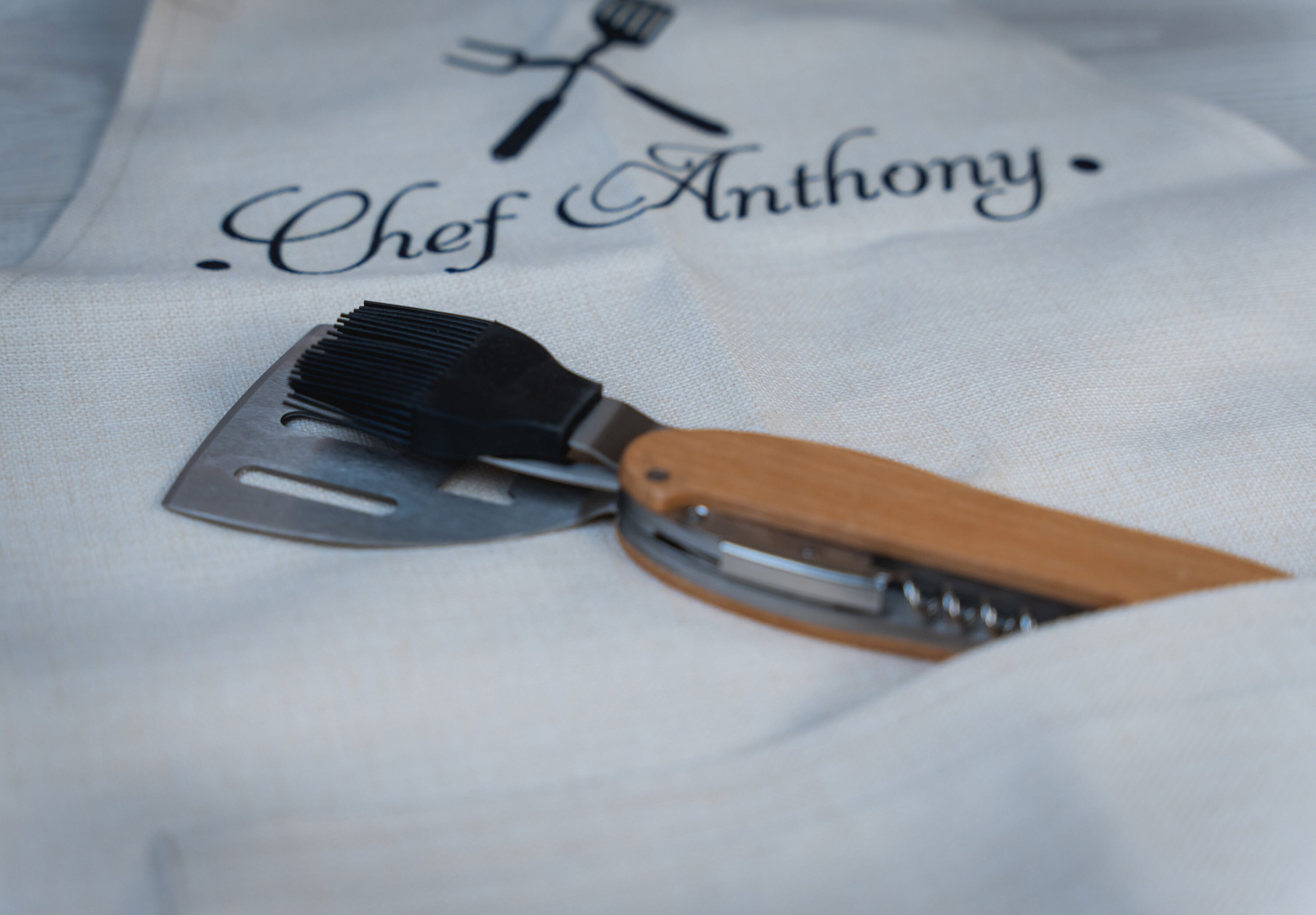 Personalized 5 in 1 Portable BBQ tools, Custom Barbeque set, foldable