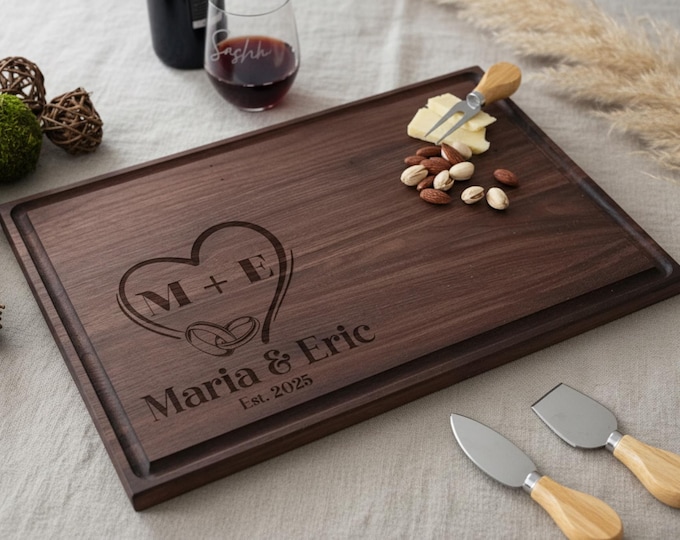 Personalized Cutting Board, Customized Charcuterie Board, Wedding gifts, Couples Gift, Engagement Gift, Anniversary Gift, Christmas Gift