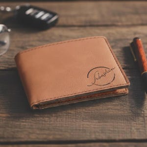 Personalized Wallet for Men - Custom Engraved Faux-Leather Wallet, Groomsmen Gift, Dad Gift,  Birthday Gift, Husband Gift, Graduation Gift