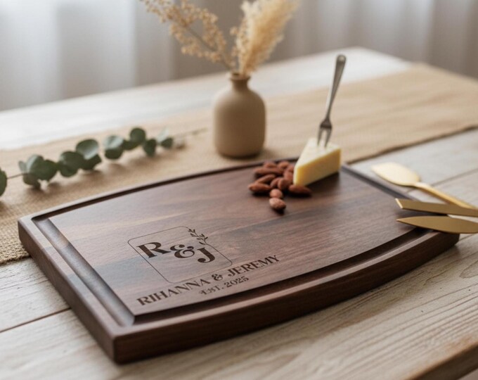 Personalized cutting board, Couples Gift: Custom Engraved Charcuterie Board, Wedding Gift, Housewarming Gift, Anniversary Gift, Hosting Gift