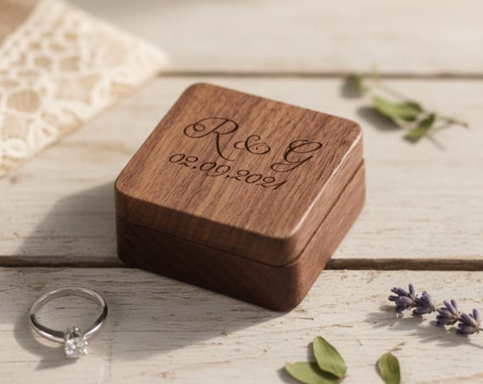 Personalized Wedding Ring Box, Ring Bearer Ring Box, Engagement Ring Box, Ring Box Holder, Custom Wood Ring Box, Proposal Ring Box