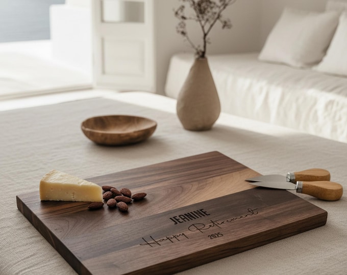 Personalized Cutting Board – Retirement: Custom Cutting Board, Retirement Party, Appreciation Gift, Retiree, Coworker, Employee Goodbye