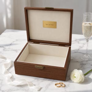 Personalized Engraved Wooden Gift Box: Rustic Keepsake Box image 4