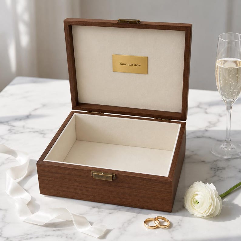 Personalized Engraved Wooden Gift Box: Rustic Keepsake Box image 4