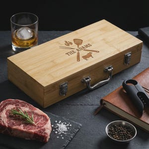 Personalized Grill Accessories, Engraved BBQ set, Customized BBQ Utensil Set,  Personalized Grill Tool Set, Housewarming, Hosting Gift