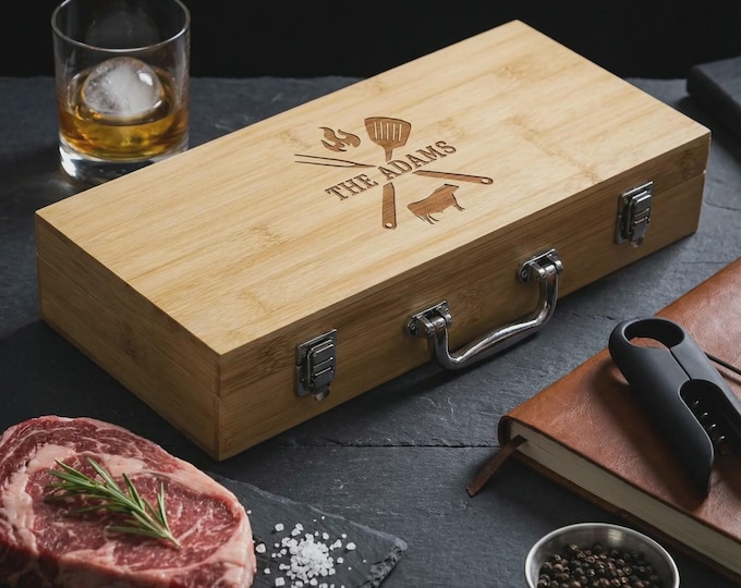 Personalized Grill Accessories, Engraved BBQ set, Customized BBQ Utensil Set,  Personalized Grill Tool Set, Housewarming, Hosting Gift