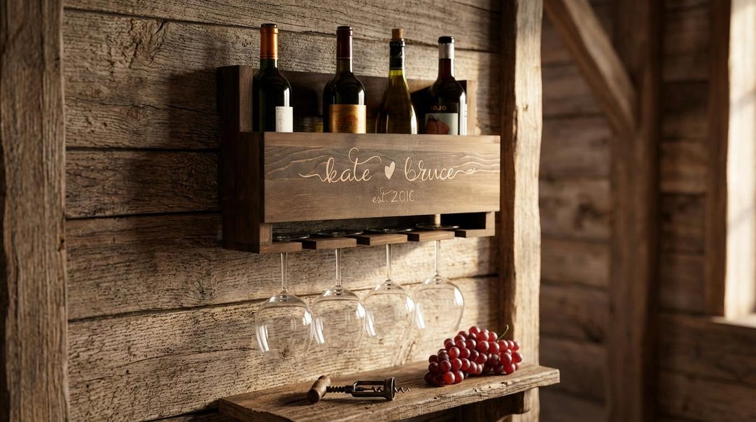 Personalized Wine Rack, Customized Bottle Wine Rack, Rustic Wine Rack ...