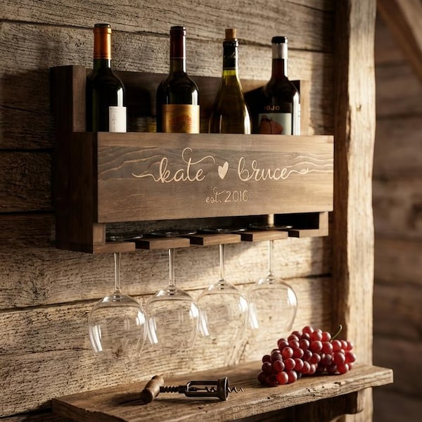 Rustic Wine Rack - Etsy