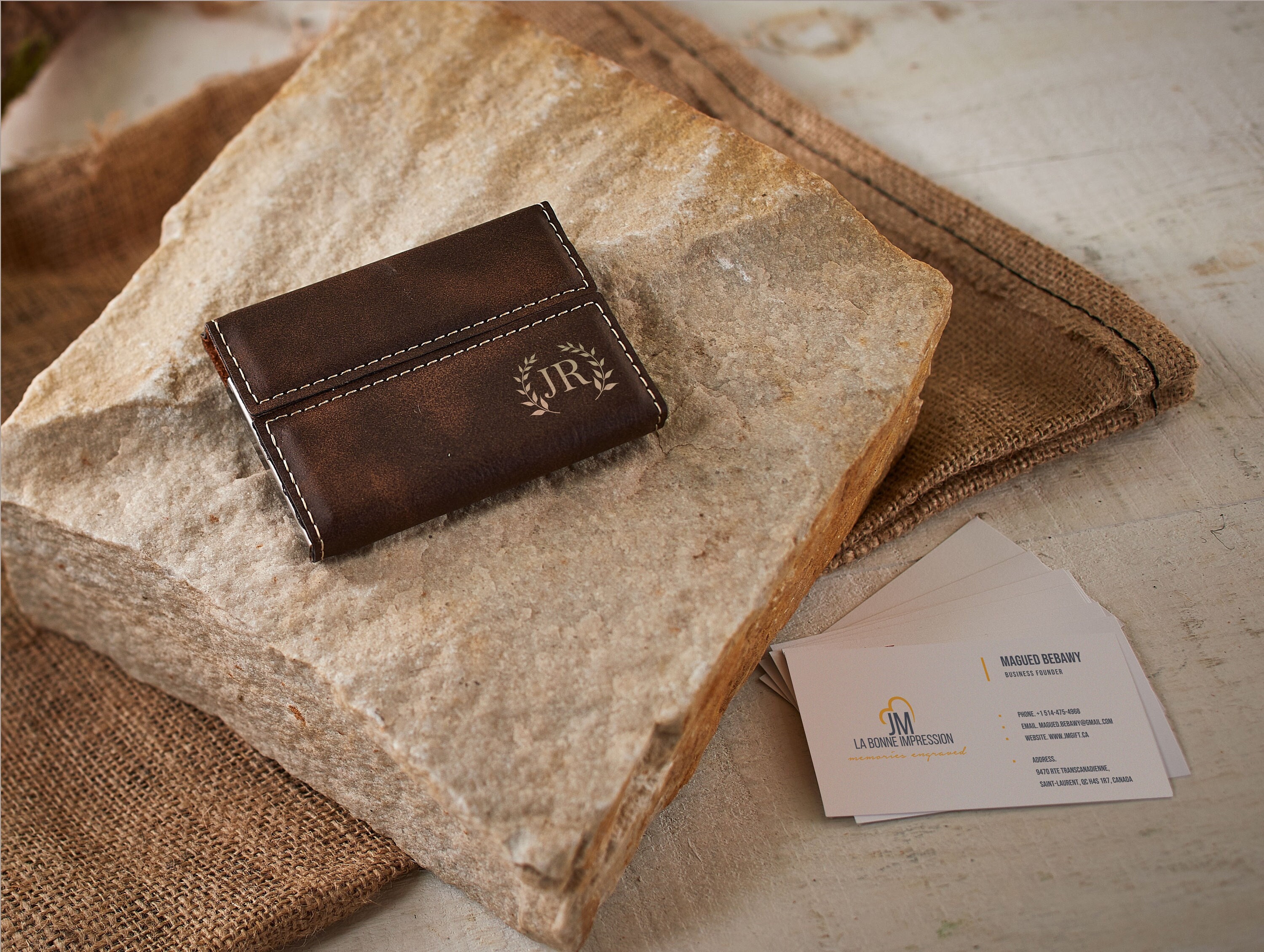 Leather Card Wallet, Men's Brown Leather Card Wallet from Satchel & Page