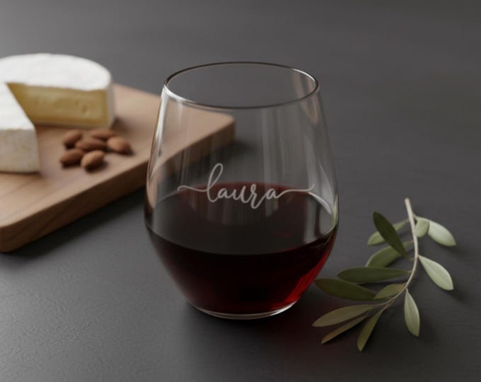 Personalized wine Glass, wine glasses, Stemless wine glass, Engraved Glass, Monogram wine Glass, wedding gifts, bridesmaid gifts