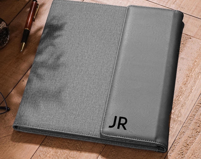 Personalized Leatherette Canvas Portfolios, Personalized notepad, Custom portfolio, Graduation Gifts, Boss gifts, Business Gift