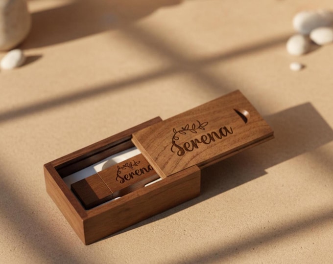Personalized Wooden USB 32GB, Engraved USB In a box, Wedding Flash Drive, Memory Drive, Custom Flash Drive, Memory Stick