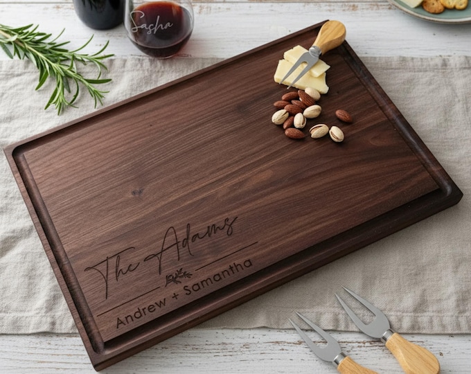 Personalized Cutting Board, Customized Charcuterie Board: Wedding, Housewarming, Anniversary, Engagement, Couple, and Christmas Gift