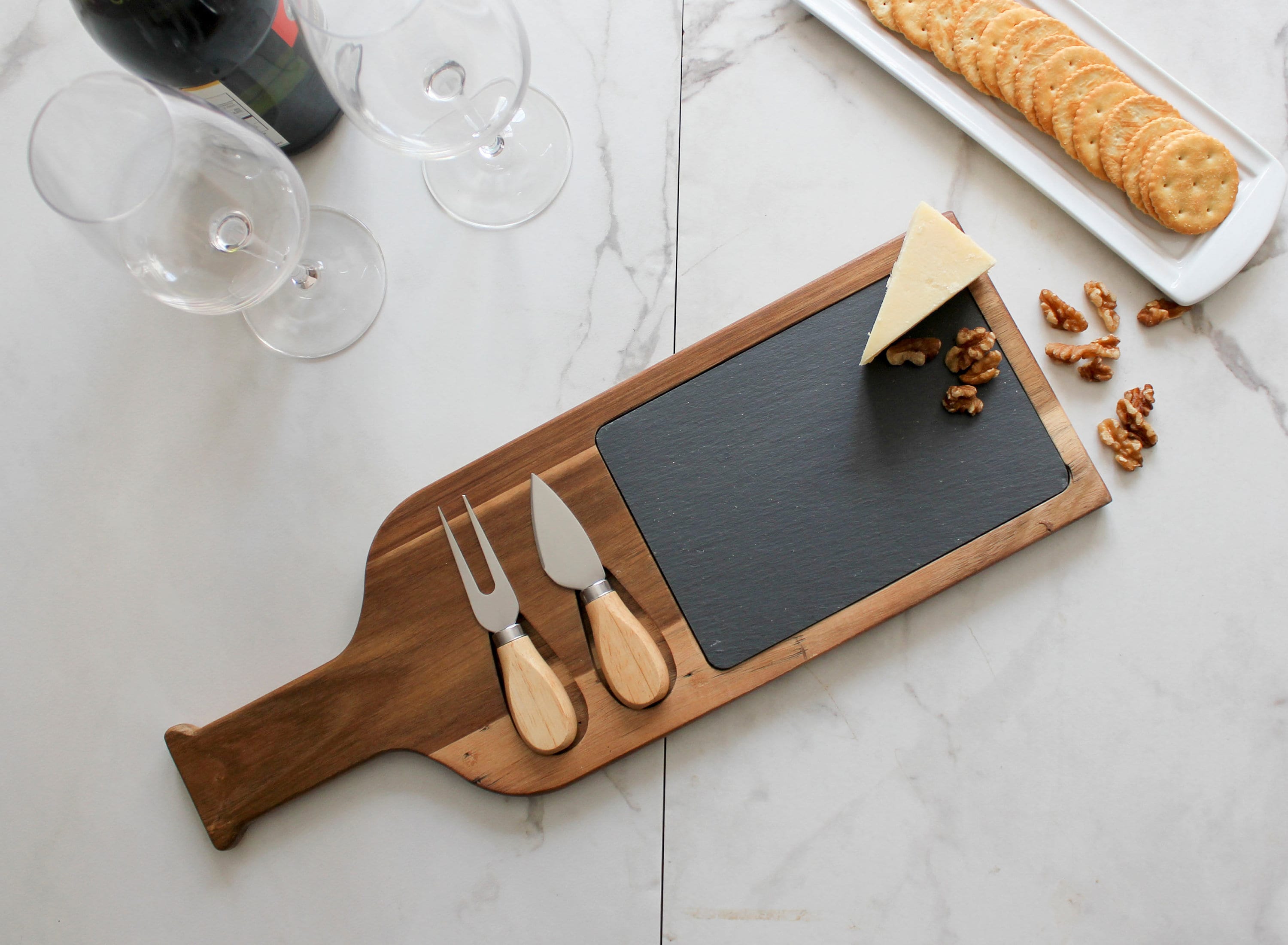 Personalized cheese board set, Custom cheese board With Utensils, Slate