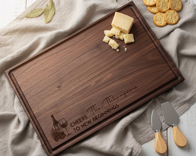 Personalized cutting board – Newly Wed Gifts, Custom Engraved Charcuterie Board, Housewarming Gift, Wedding Gift, Realtor Closing Gift