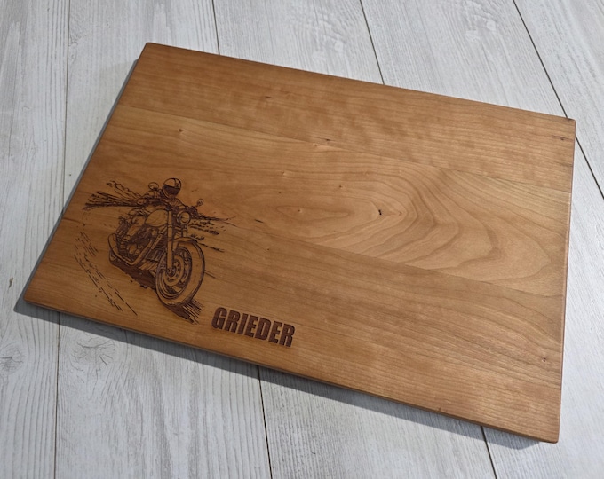 Personalized Cutting Board, Motorcycle: Custom Charcuterie Board | Bikers Club, Harley, Biking, Father's Day, Gift For Him, Kitchen Decor