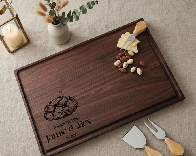 Personalized Cutting Board, Sourdough: Custom Engraved Charcuterie Board, Baker Gift. Kitchen Gift, Bread Board, Couples Gift, Wedding Gift