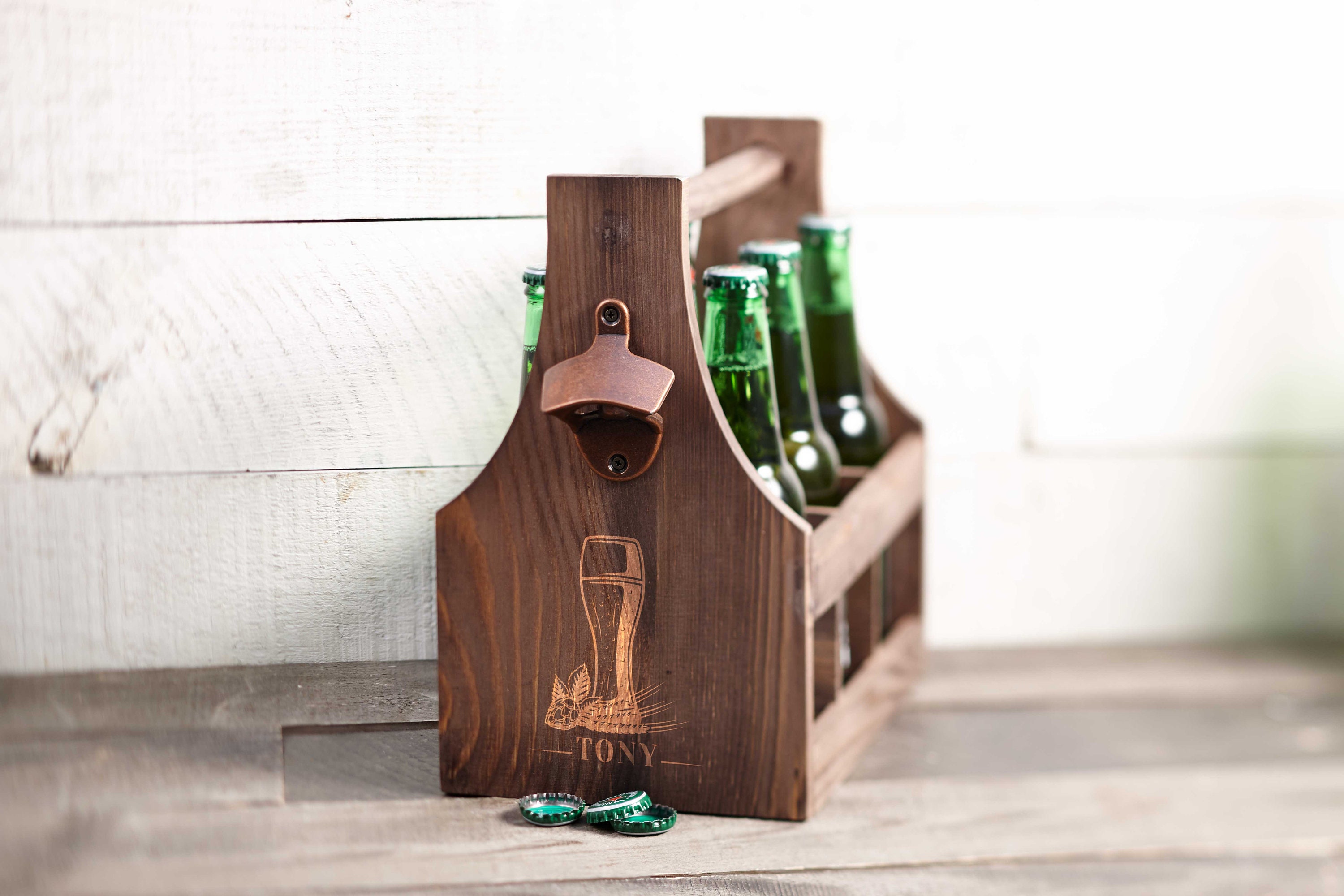 Personalized Beer Caddy, Wooden Beer Carrier With Bottle Opener, Travel  Drink Caddy, Custom Six Pack Holder Wooden Tote, Beer Lover Gifts 