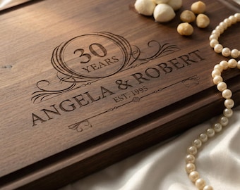 Personalized Cutting Board – 30 Years Anniversary: Custom Engraved Charcuterie Board, Couples Gift, Parent Gift, 30th Wedding Anniversary