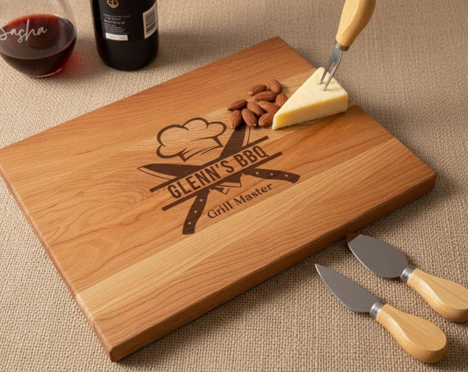 Personalized Charcuterie Board – BBQ Chef: Custom Cutting Board | Grill Master, Grilling Gift, Barbeque Tools, Customized Kitchen Decor