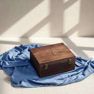 Personalized Engraved Wooden Gift Box: Rustic Keepsake Box image 10