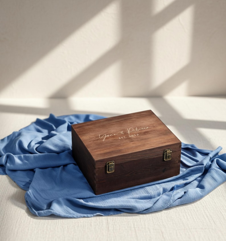 Personalized Engraved Wooden Gift Box: Rustic Keepsake Box image 10