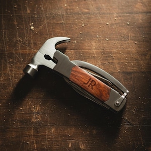 Personalized Hammer Multi Tool, Multi Tool With Wooden Handel, Gift For Him, Father's Day Gift, Groomsman gift