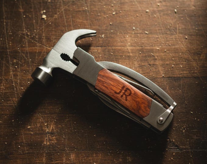 Personalized Hammer Multi Tool, Multi Tool With Wooden Handel, Gift For Him, Father's Day Gift, Groomsman gift