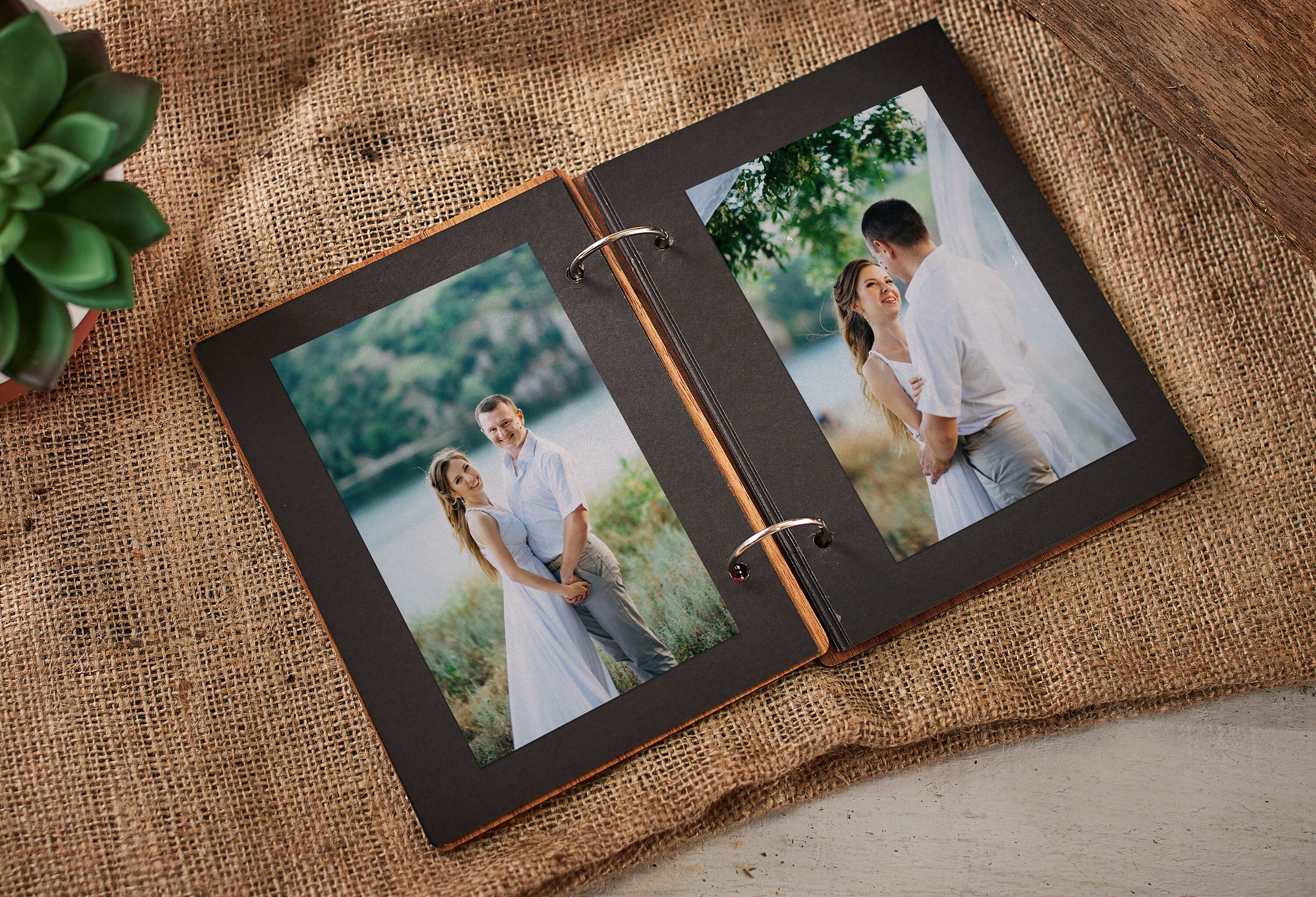 Personalized Wedding Photo Album, Wedding Album Gift, Custom Wooden