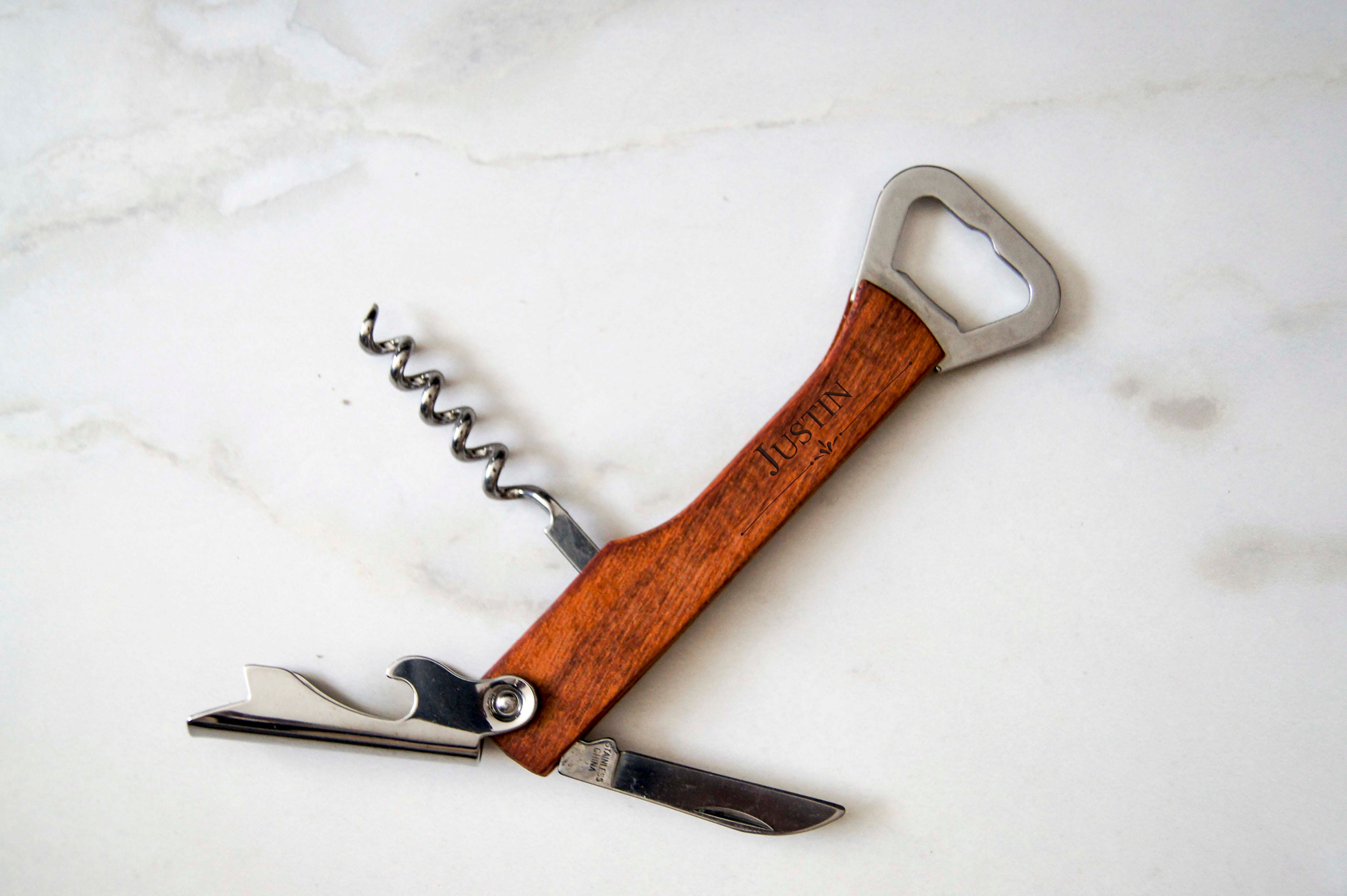 Set of 6 Personalized Wine Bottle Opener, Personalized Bottle Opener