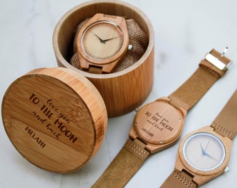 Personalized Wooden Men's Watch, Engraved Watch for Men , Wood Watch, Gift for Him, Husband gift, Groomsmen Gift, Fathers day gift