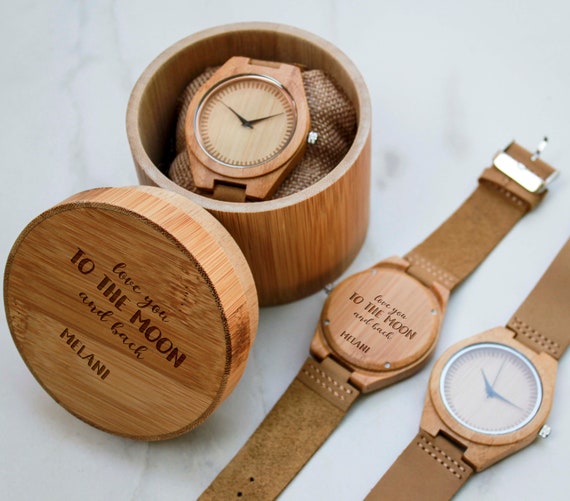 Reloj de madera personalizado para hombres reloj grabado para - México