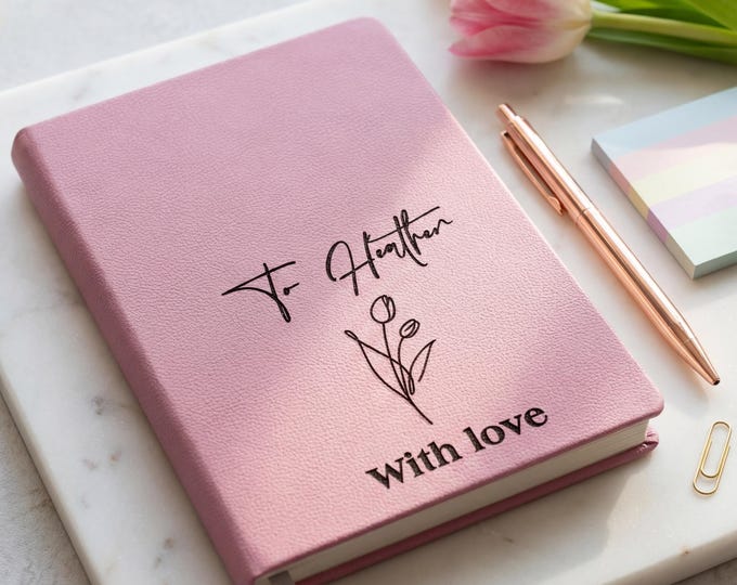 Birth Flower Gift for Her | Personalized Vegan Journal & Custom Floral Notebook