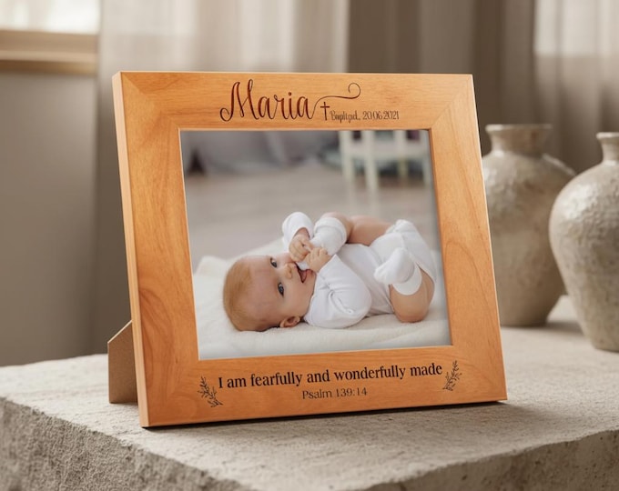 Personalized Engraved Frame, Custom Photo Frame, Baptism photo Frame, Baby's baptism frame, Baptism Gifts, Custom Engraved Picture Frame