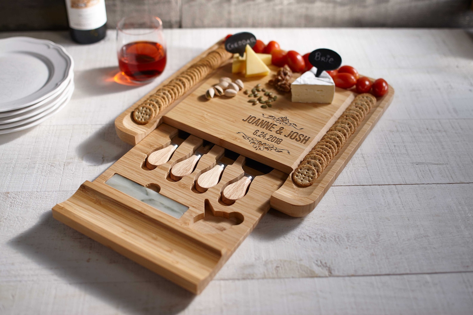 Personalized Cheese Board Set Custom Cheese Board Set Etsy