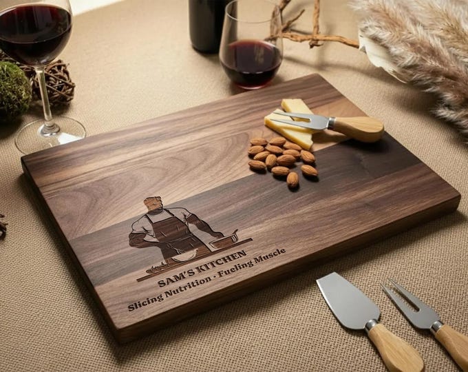 Personalized Cutting Board – Healthy Food Cooking: Custom Engraved Charcuterie Board, Body Builder, Nutritious Meals, Healthy Recipes Gift